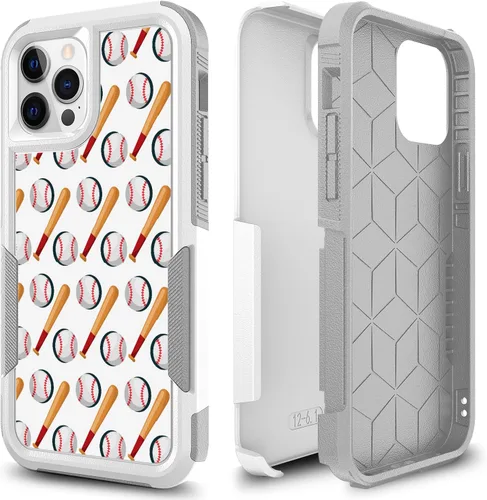 Vista 14 de Funda protectora para iPhone 12 Pro, diseño deportivo único de policarbonato duro de absorción de golpes + funda protectora híbrida de doble capa