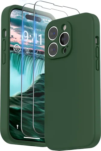 Vista 15 de SURPHY Funda diseñada para iPhone 14 Pro Max con protector de pantalla, (con protección de cámara y forro de microfibra suave), funda de silicona