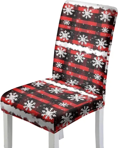 Vista 9 de HUGS IDEA Fundas para sillas de comedor de Navidad, bastón de caramelo, elásticas, fundas para sillas Parsons para comedor, lavables, fundas