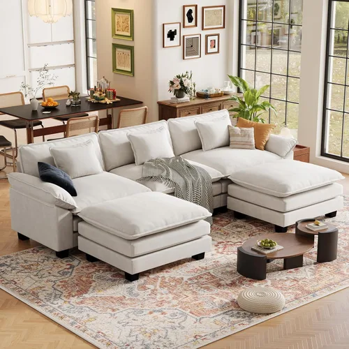 Vista 49 de CDCASA Silla de acento de gran tamaño de 50'' con otomana Asiento extra ancho y profundo estilo sofá nube para sala de estar, dormitorio, rincón