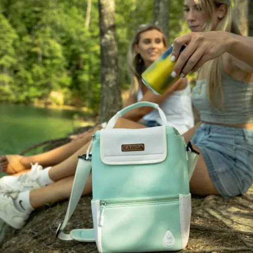 Vista 4 de Bolsa enfriadora aislada Kanga - Bolsa enfriadora suave - Enfriador de bebidas para 6 o 12 latas de cerveza y seltzer - Enfriador aislado a prueba