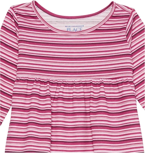 Vista 4 de The Children's Place Baby Toddler Girl Long Sleeve Fashion Shirts 2-Pack