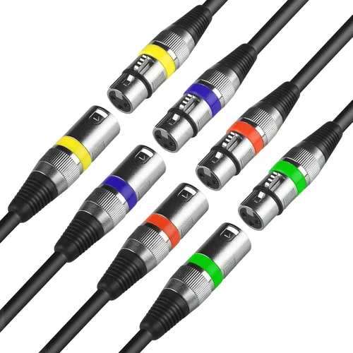Vista 4 de Conector de cable XLR de 3 pines macho y hembra para cable de señal DMX o conector de micrófono mezclador de audio