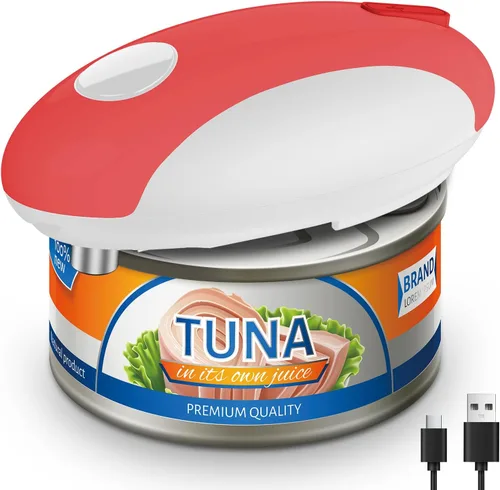 Vista 8 de Abrelatas eléctrico recargable por USB - Funciona con batería, operación automática de un toque, soporte magnético para tapa y corte de borde suave