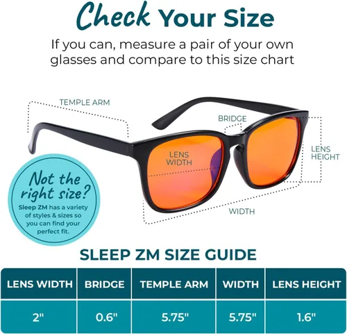 Vista 2 de Sleep ZM Blue Light Blocking & Light Sensitivity Glasses - 8 Lens Types for Comfort, Relaxation, Sleep & Relief - 50+ Styles