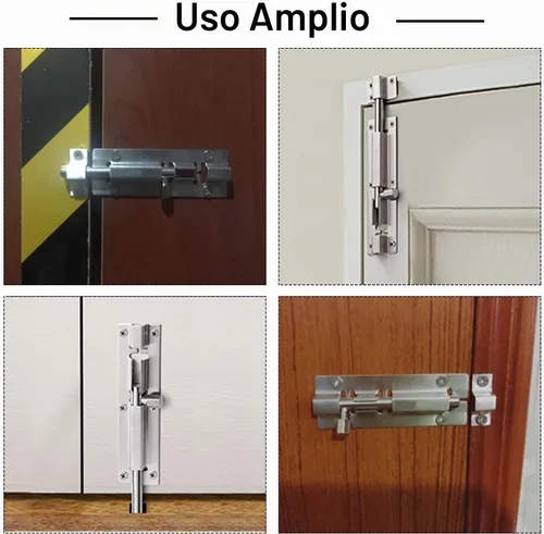 Vista 7 de 6 pernos de barril de 1.5 pulgadas, cerrojo deslizante de acero inoxidable, cierre de seguridad para puerta exterior interior con tornillos