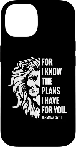 Vista 4 de Jeremiah 29:11 Christian Bible Verse Lion Graphic Case for iPhone 16