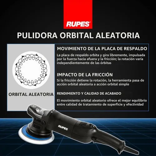 Vista 3 de Chemical Guys RUPES LHR21ES Pulidora Orbital Aleatoria Big Foot Features 150mm Backing Plate & 21mm Orbit Maximum Surface Coverage Swirl-Free