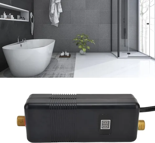 Vista 3 de Calentador de agua eléctrico sin tanque de 3 KW, calentador de agua caliente pantalla digital, mini calentador de agua caliente instantáneo