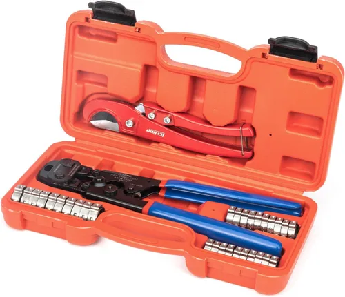 Vista 9 de iCRIMP KIT-1096D Kit de herramientas de abrazaderas de cincha PEX para abrazaderas de cincha PEX de 3/8 a 1 pulgada, con 20 piezas de anillos