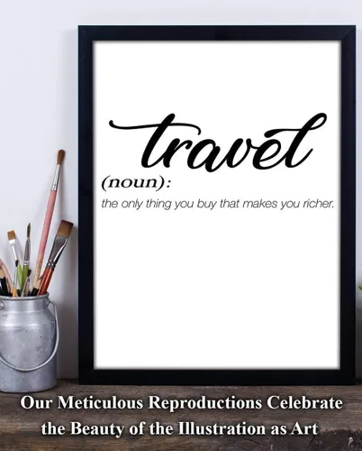 Vista 7 de Travel - The Only Thing You Buy That Makes You Richer - Póster artístico inspirador para decoración del hogar, aventura y cita de exploración, gran