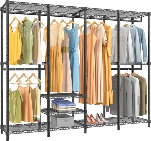 Vista 10 de VIPEK V40 Perchero de Ropa Mediano de Servicio Pesado Perchero de Ropa para Colgar Ropa, Percheros de Ropa Multifuncionales para Dormitorio