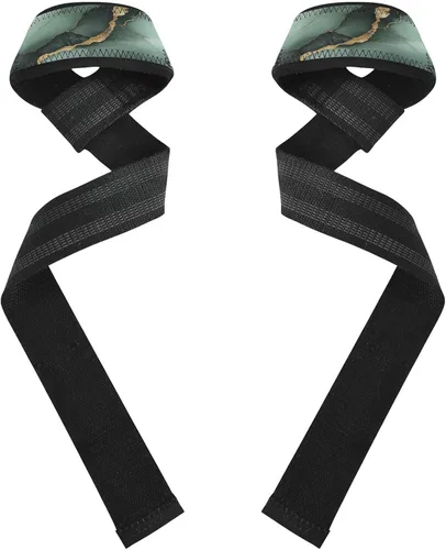 Vista 2 de Dark Green Gradient Marble Sage Green Black Lifting Wrist Strap 26" Power Workouts Wrist Brace for Weightlifting, Gym, Deadlift, Workout