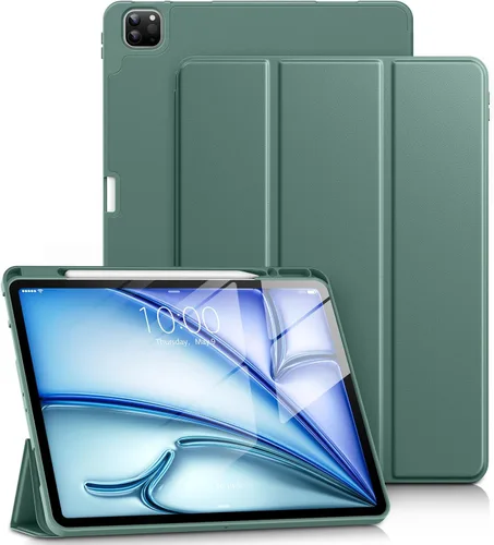 Vista 17 de DTTO Funda para iPad Air de 13 pulgadas M3/M2 2025/2024, iPad Pro de 12.9 pulgadas (6ª/5ª/4ª/3ª generación), funda suave con soporte triple delgado