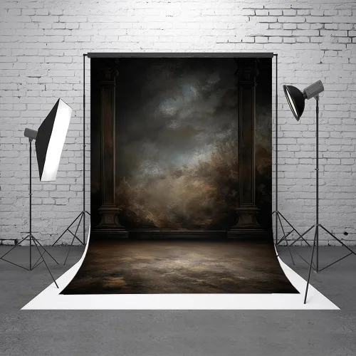 Vista 20 de Telón de fondo abstracto de tela de 5 x 7 pies para fotografía, retrato vintage, fondo de maestro antiguo para estudio