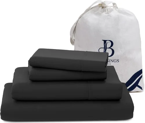 Vista 3 de Sábanas bajeras 100% algodón profundas con 3 piezas, 1 encimera, 1 sábana bajera de bolsillo profundo y 1 funda de almohada (gris oscuro, individual)