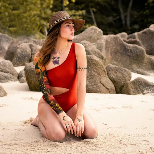 Vista 2 de Aresvns Tatuaje temporal de flores para mujer, 16 hojas, tatuajes de manga para adolescentes y niños, hermoso tatuaje falso floral.