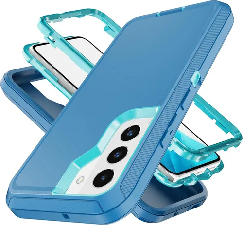 Vista 13 de YmhxcY Funda S22, funda para Galaxy S22, funda duradera de 3 capas a prueba de caídas, protección contra caídas, funda de goma sólida mate