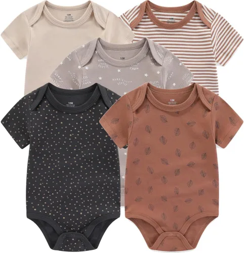 Vista 2 de Conjunto de canastilla para bebé, 9 piezas, conjunto de mamelucos y pantalones, conjunto de regalo unisex para bebé