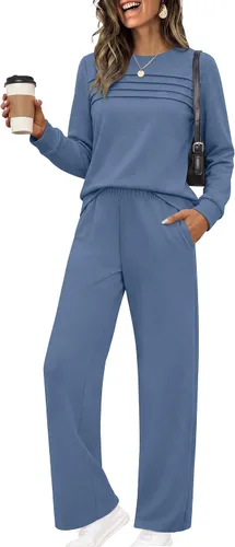 Vista 11 de Ekouaer 2 Piece Sets for Women Lounge Set Airport Fall Travel Outfits 2026 Moon Grey