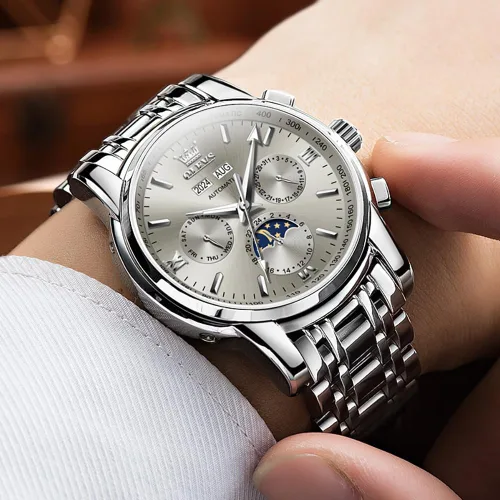 Vista 78 de OLEVS Relojes automáticos para hombre, esqueleto mecánico, de lujo, a la moda, reloj de pulsera luminoso impermeable