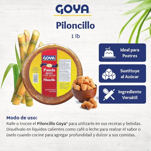 Vista 7 de Goya Panela Caña de Azúcar Morena 1 Lb - Redonda