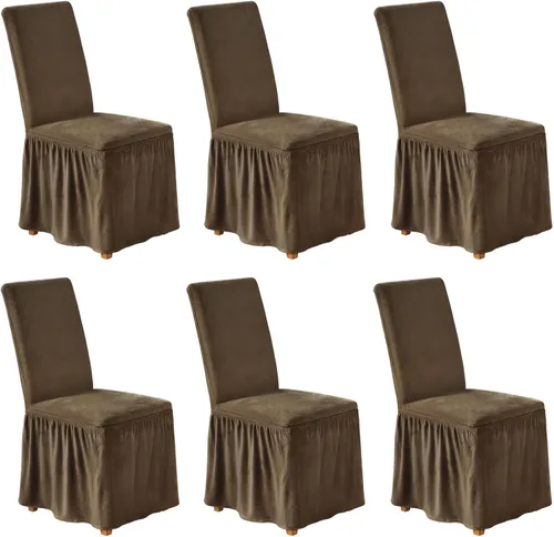 Vista 39 de NICEEC Fundas de silla de elastano para sillas de comedor, juego de 2 fundas de silla de comedor extraíbles con falda, fundas para sillas Parson