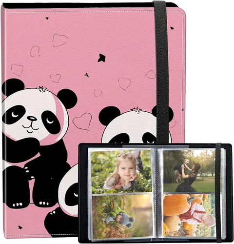 Vista 28 de Álbum de fotos de 3.5 x 5 pulgadas, cubierta de piel sintética de pequeña capacidad, mini álbum de fotos de águila americana de 3.5 x 5 con banda
