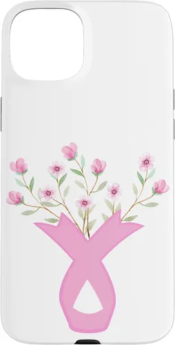 Vista 9 de Flower Jar Pink Ribbon Breast Cancer Awareness Month Women Case for iPhone 17