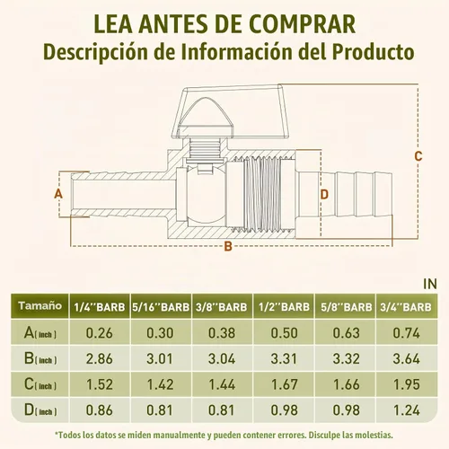 Vista 8 de Paquete de 2 mini válvulas de bola de acero inoxidable 304 con púas de identificación de manguera de 1/2 pulgada, kit de abrazaderas para agua