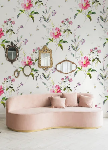 Vista 5 de A-Street Prints Mural de pared Sinclair rosa