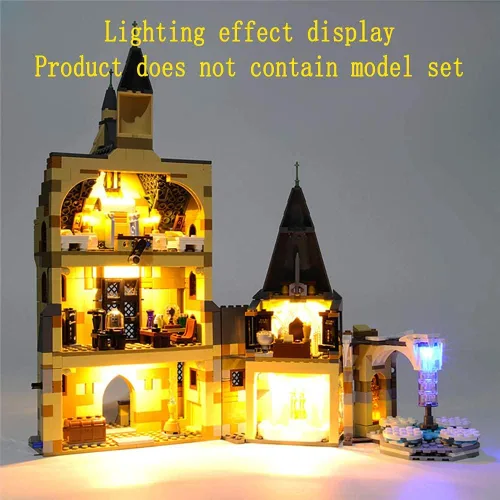 Vista 8 de GEAMENT Juego de luces para Hogwarts Clock Tower Building Blocks Modelo compatible con Lego 75948 (juego de modelos no incluidos)