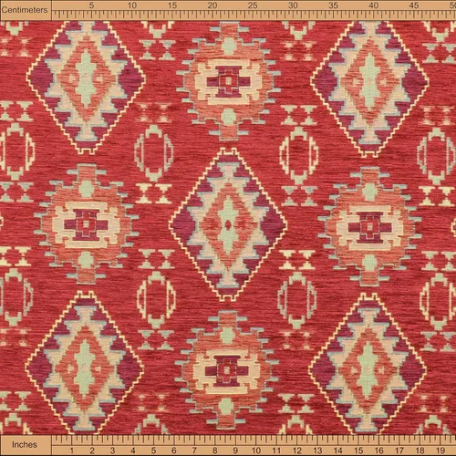 Vista 2 de The Yard Meter - Tapiz de tela para tapicería Kilim bohemio tribal del suroeste turco, persa, marroquí, mexicano, étnico mexicano (1 yarda
