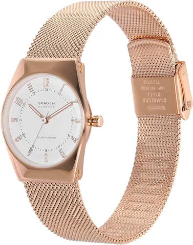 Vista 3 de Skagen Grenen Lille Reloj de mujer con malla de acero inoxidable o correa de cuero