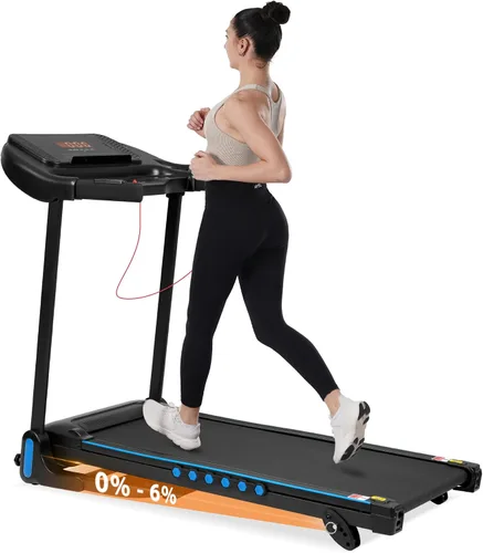 Vista 9 de Merax Caminadora plegable con inclinación, cintas de correr plegables automáticas de 10 MPH para el hogar, 3.0 HP Caminadoras para Hacer Ejercicio