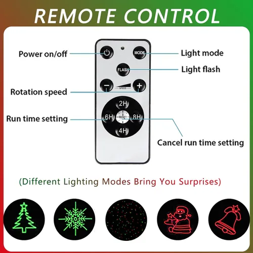 Vista 7 de Proyector de luces láser de Navidad para exteriores: impermeable al aire libre decoraciones de Navidad luz láser, luces de Navidad de proyección