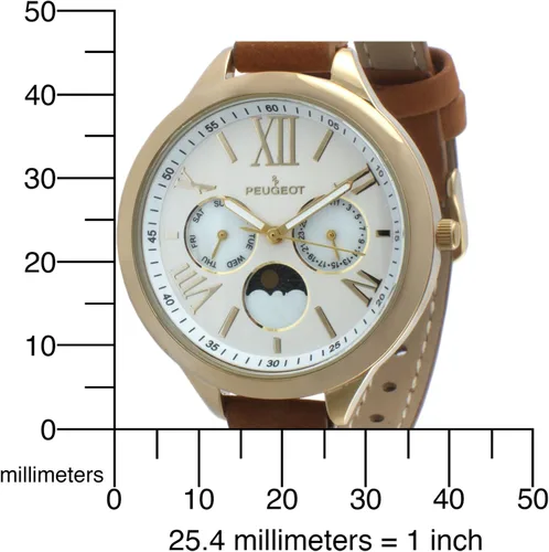Vista 3 de Peugeot Reloj analógico de cuarzo 3053 chapado en oro de 14 quilates para mujer