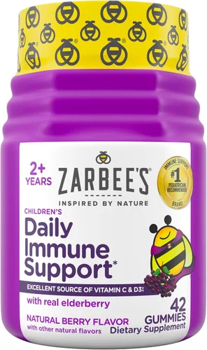 Vista 8 de Zarbee’s Gomitas de suplemento de apoyo inmunológico de saúco para niños, vitaminas A C D3 E y zinc, extracto de saúco, sin gluten ni gelatina, sin