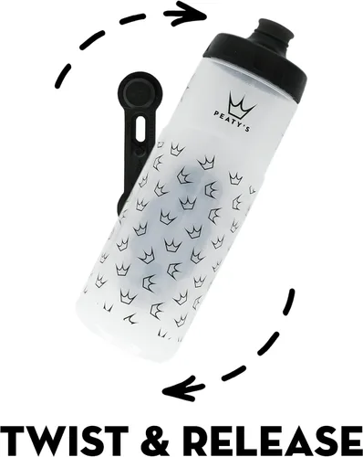 Vista 6 de Peaty's Fidlock Lockin - Botella de agua magnética para bicicleta y soporte, corona/transparente, 20.3 fl oz/ 20 onzas
