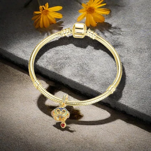 Vista 3 de Sun Celetic Kont Girl Crown Infinite Flower Key Lock Charm para pulsera Pandora