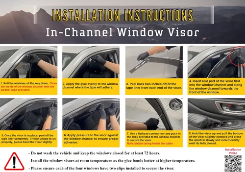 Vista 8 de Protectores de lluvia en canal 2015-2026 para Ford F150 SuperCrew Deflectores de visera de ventana lateral (solo cabina de tripulación) XL STX XLT