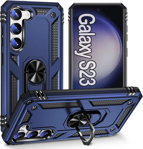 Vista 26 de Funda protectora diseñada para Galaxy S23 con soporte, a prueba de caídas militares, a prueba de golpes, a prueba de polvo, para Samsung S23, rosa