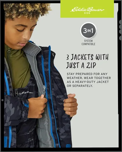 Vista 5 de Eddie Bauer Kids' Ski Jacket - Waterproof 3 in 1 Insulated Coat with Removable Shell for Boys and Girls (3-16)