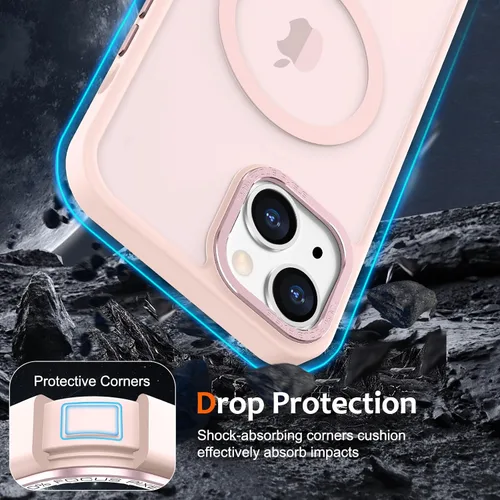 Vista 611 de Anuck - Funda magnética para iPhone 11 compatible con MagSafe, carcasa trasera mate translúcida dura, borde de TPU, delgada, resistente a impactos