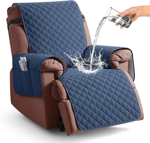 Vista 24 de KinCam Funda 100% impermeable para silla reclinable, fundas de sofá reclinable para mascotas, perros, funda de sofá reclinable, protector de muebles