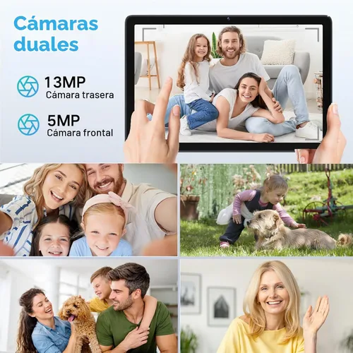 Vista 8 de Tablet Android 15 de 10.1 Pulgadas con Gemini AI – Octa-Core 12GB RAM 128GB ROM (Expandible a 2TB), Tablets PC con Pantalla Táctil HD Grande