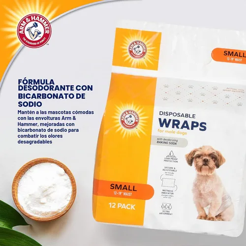 Vista 3 de Arm & Hammer Bandas para el vientre para perros machos pequeños, 12