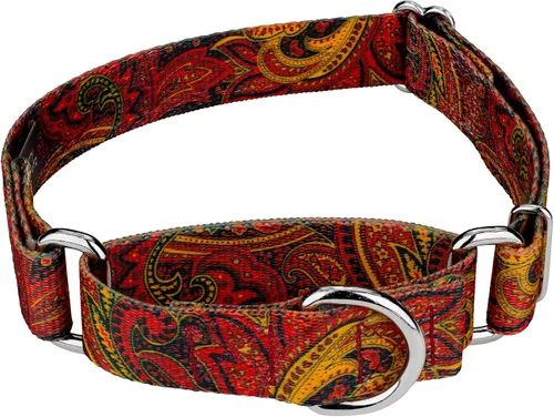 Vista 8 de Country Brook Petz - Collar de perro Martingala de cachemira azul, colección Paisley con diseños elegantes (1/2 pulgada, 2XS)