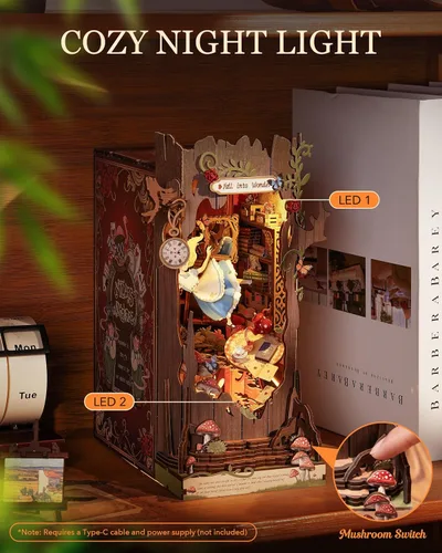 Vista 7 de Rolife Kits de rincón de libros DIY (Sakura Wine Alley+Fall into Wonder)