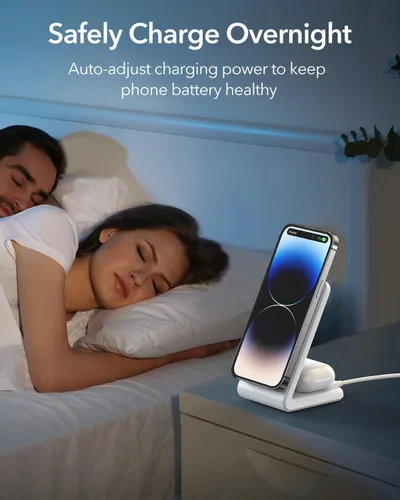 Vista 8 de 2-en-1 para soporte de carga compatible con Magsafe con bloque de carga USB-C PD de 20W y cable, cargador inalámbrico de carga rápida diseñado